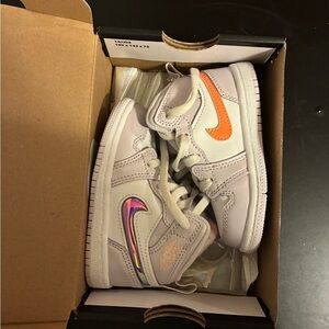 Nike Kids' Sneakers with Orange and Pink Accents